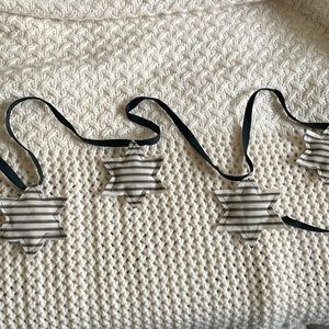 Star of David Country Ticking Fabric Banner Garland Bunting